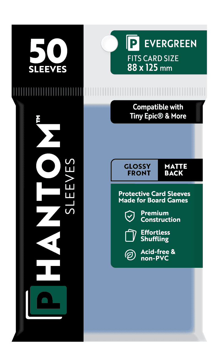 Phantom Sleeves: Evergreen Size (88mm x 125mm) 50 ct - Glossy Front / Matte Back