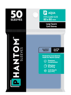 Phantom Sleeves: Aqua Size (80mm x 80mm) 50 ct - Glossy Front / Matte Back
