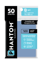 Phantom Sleeves: Sky Size (75mm x 105mm) 50 ct - Glossy Front / Matte Back