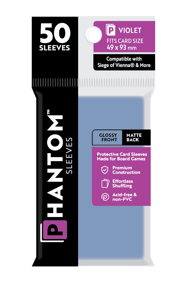 Phantom Sleeves: Violet Size (49mm x 93mm) 50 ct - Glossy Front / Matte Back