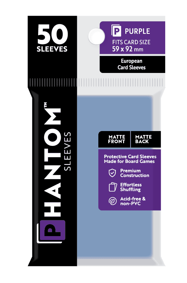 Phantom Sleeves: Purple Size (59mm x 92mm) 50 ct - Matte Front / Matte Back