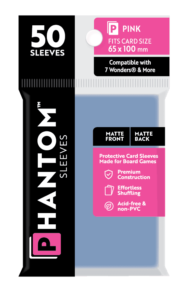 Phantom Sleeves: Pink Size (65mm x 100mm) 50 ct - Matte Front / Matte Back