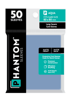 Phantom Sleeves: Aqua Size (80mm x 80mm) 50 ct - Matte Front / Matte Back