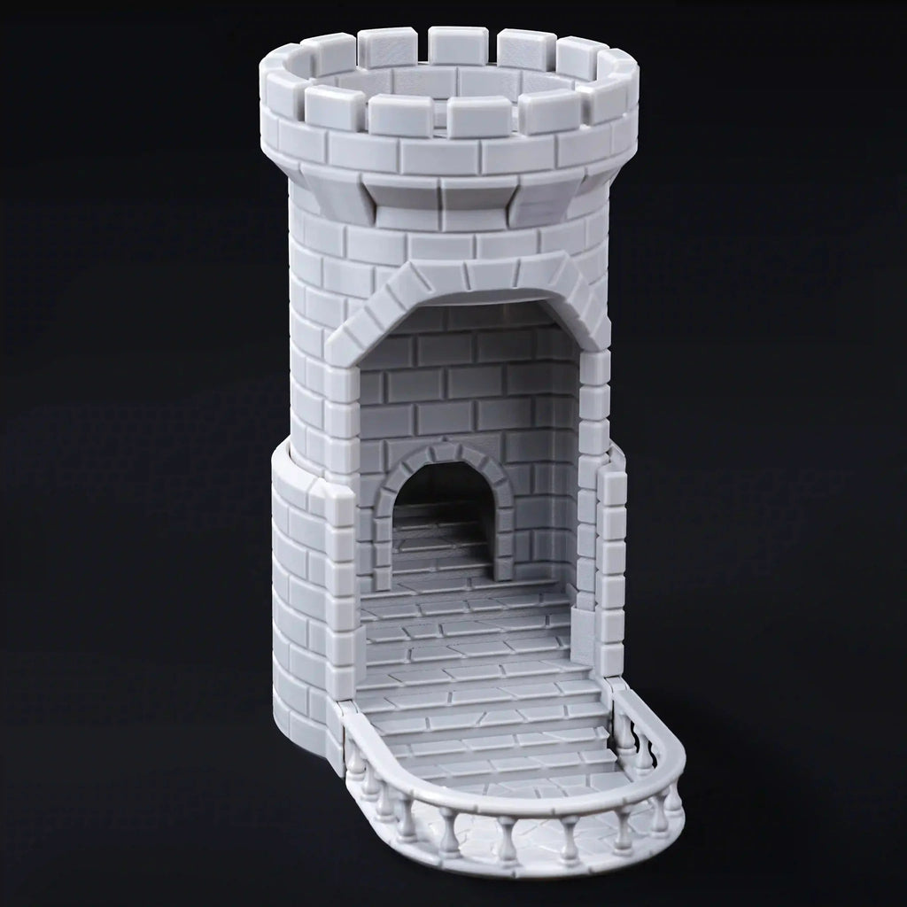 3D printed medieval castle dice tower