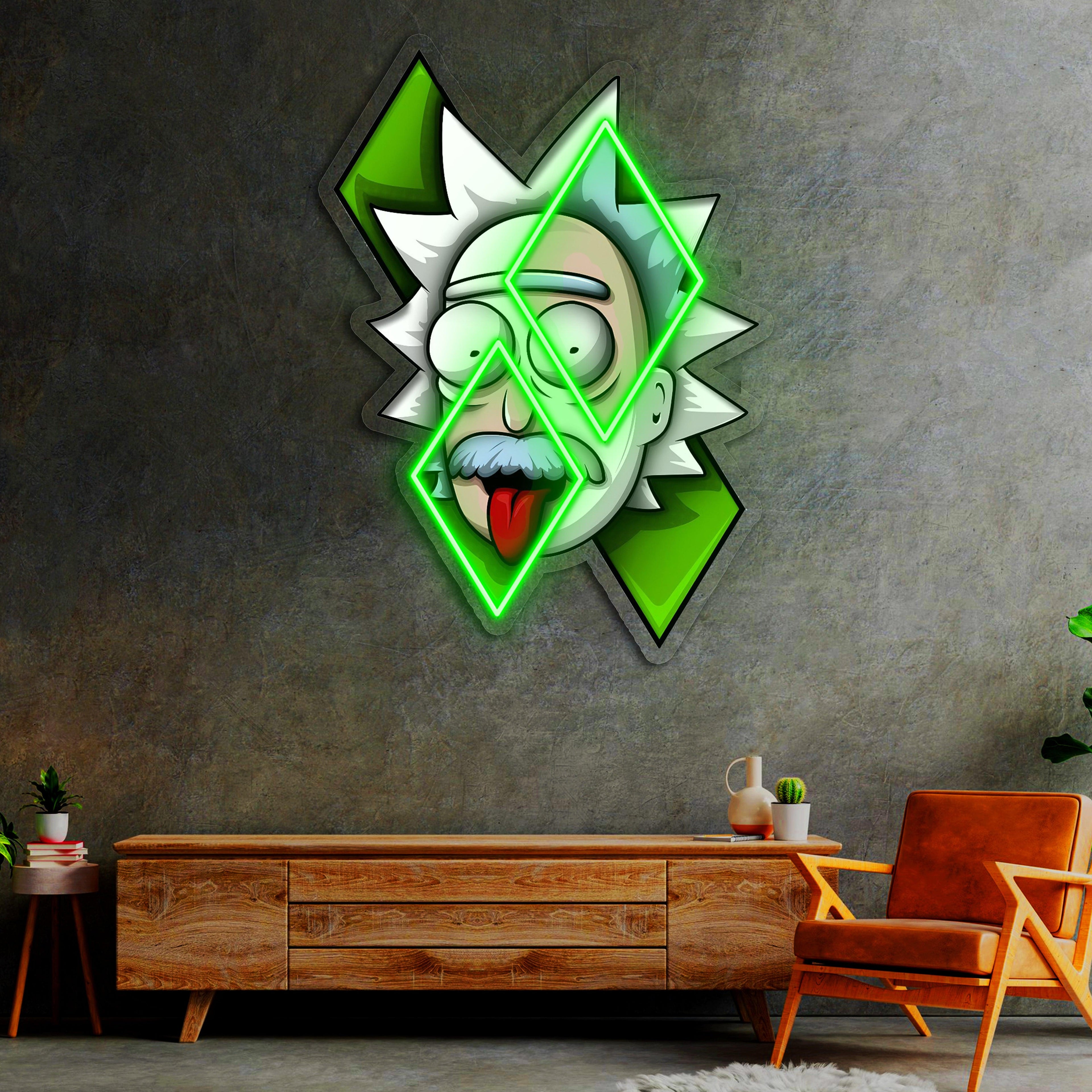 Plexiglass Neon Art, Rick and Morty Neon Sign, Neon Light Sign