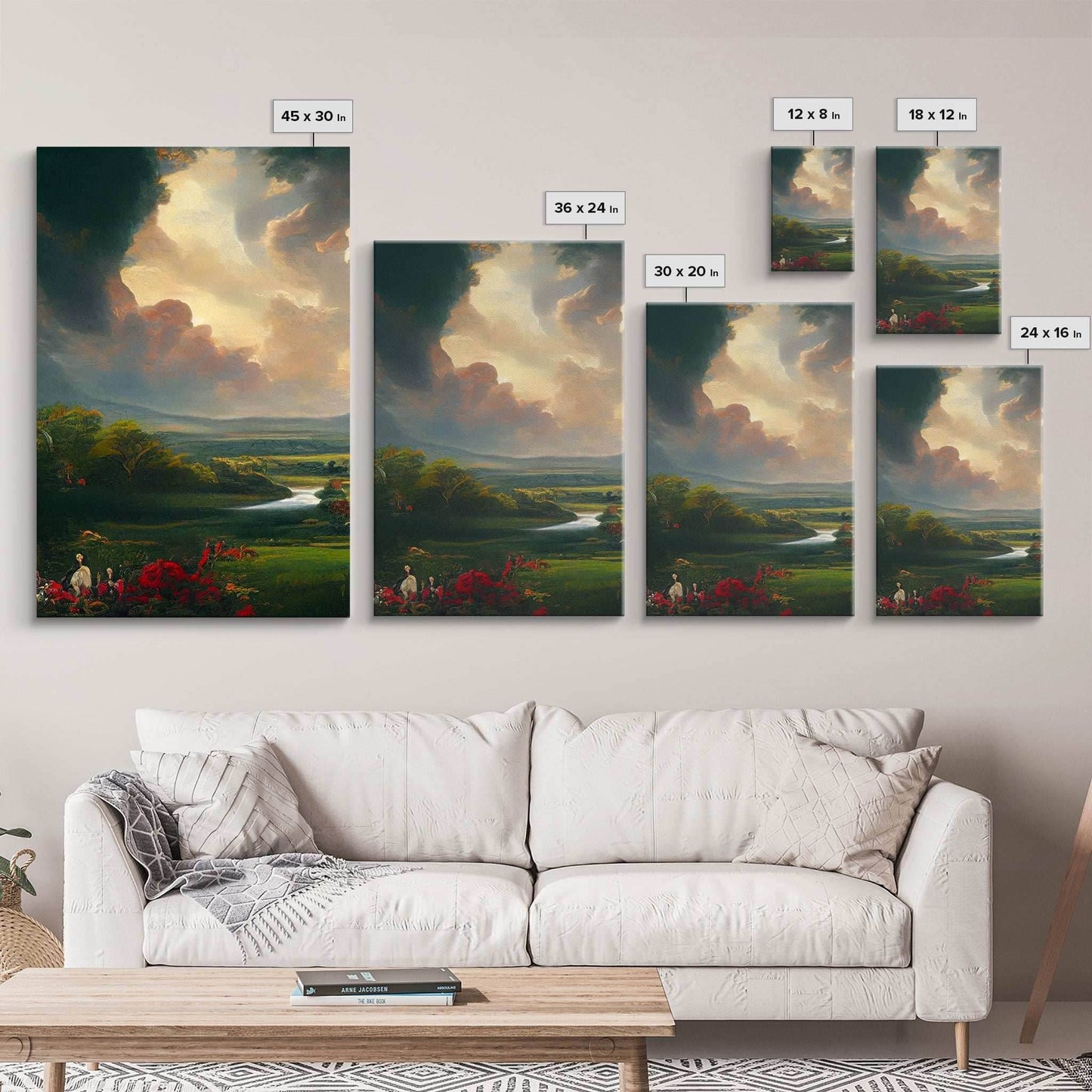 The Dark Tower, 3 Piece Panoramic Art, High Fantasy Concept Art, 3 Piece Wall Art, Ready To Hang Canvas Print - 8x12 In. - 3 Pieces / Stretched Canvas