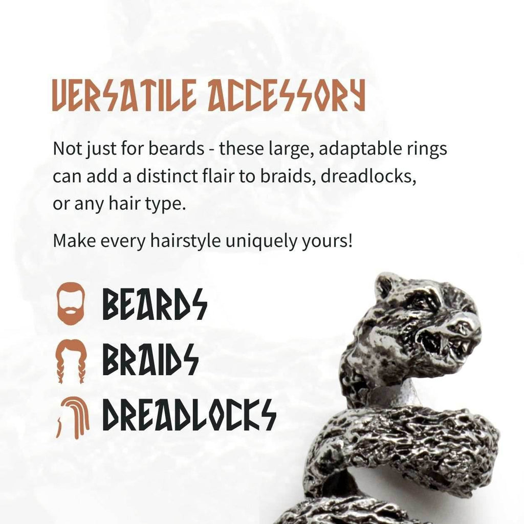 Fenrir Beard Rings (Silver - 4) - 