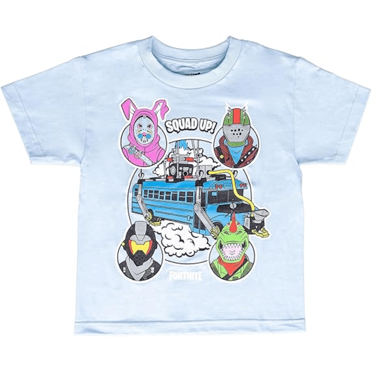Fortnite Bus Crew Light Blue Youth T-shirt - YXS