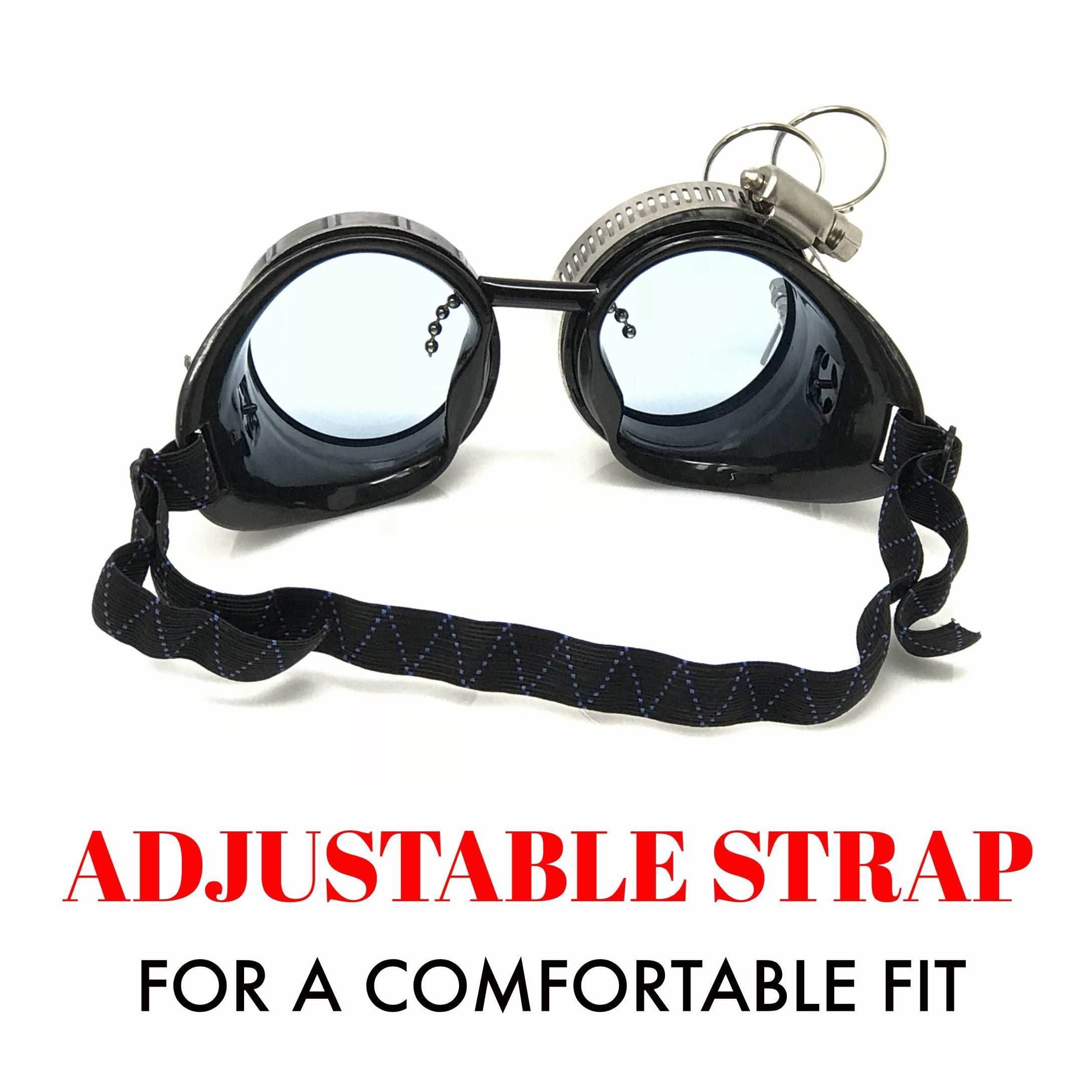 Steampunk Metallic Goggles with magnifying eye loupes pastel goth punk - pink