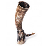 Curved Drinking Horn Bundle with Stand & Holster