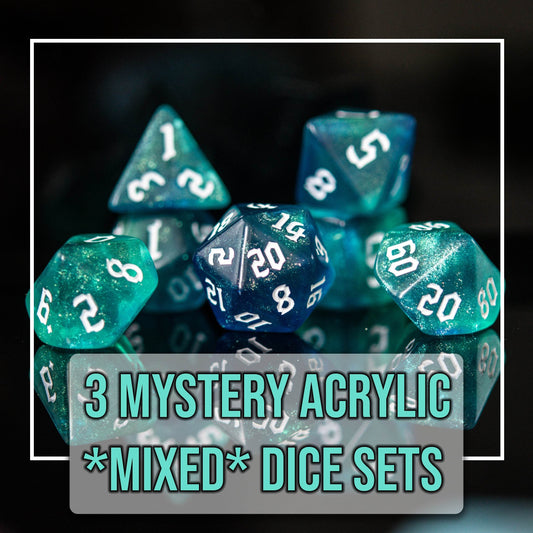 3 Mystery Acrylic Dice Sets - 