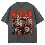 Steve Harrington Unisex Washed T-Shirt – Vintage Hawkins "Babysitter" Graphic Tee, Retro Oversized Streetwear