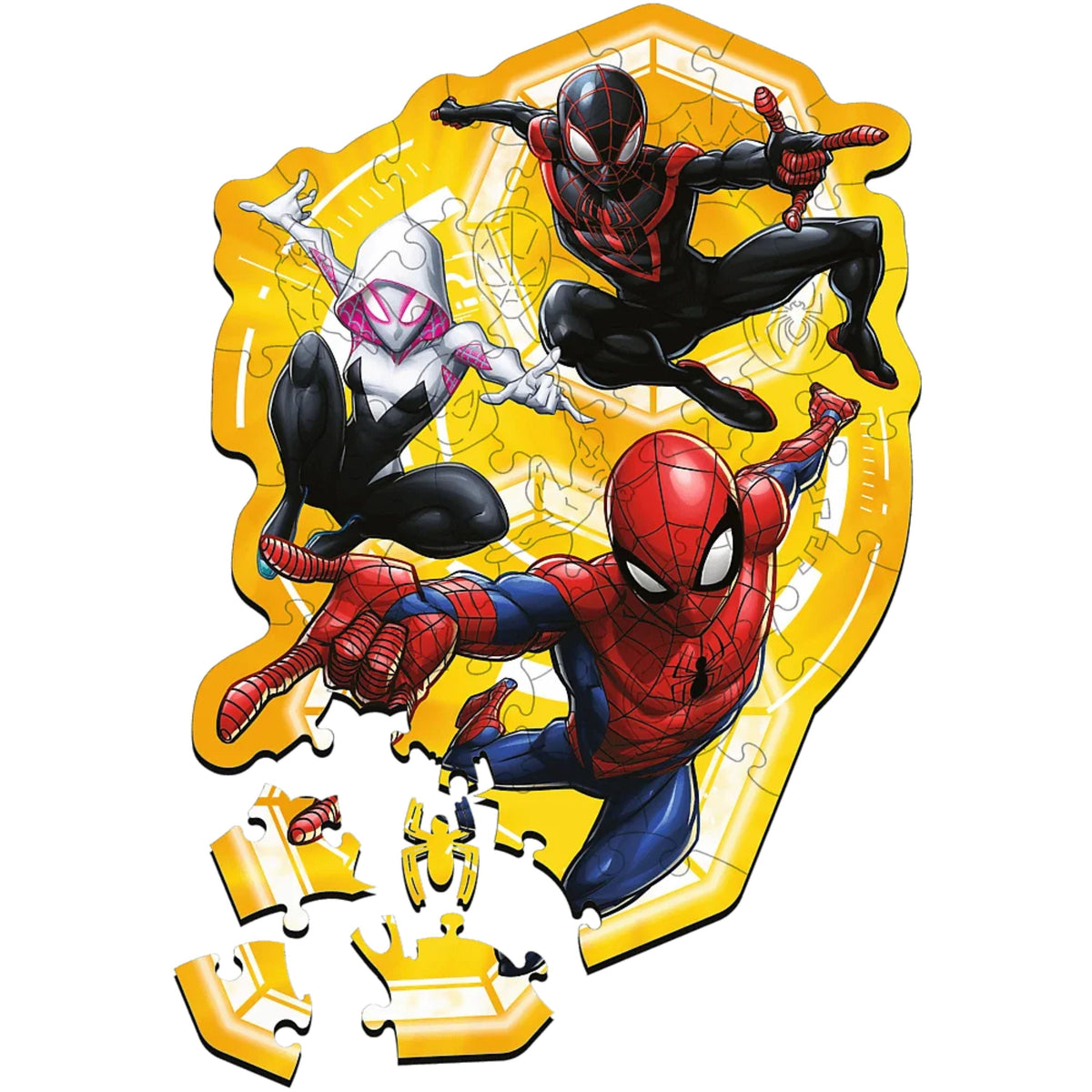 Trefl Wood Craft 50 Piece Wooden Puzzle - Marvel Spider-Man Ready in Action