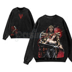 Red Rising The Reaper of Mars T-Shirt – Darrow O'Lykos Oversized Graphic Tee, Lightweight Washed Cotton Sci-Fi Streetwear