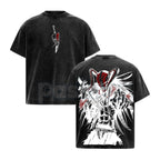 Ichigo Hollow Vintage Washed T-Shirt – Bleach Manga Character Graphic Tee, Retro Oversized Anime Streetwear