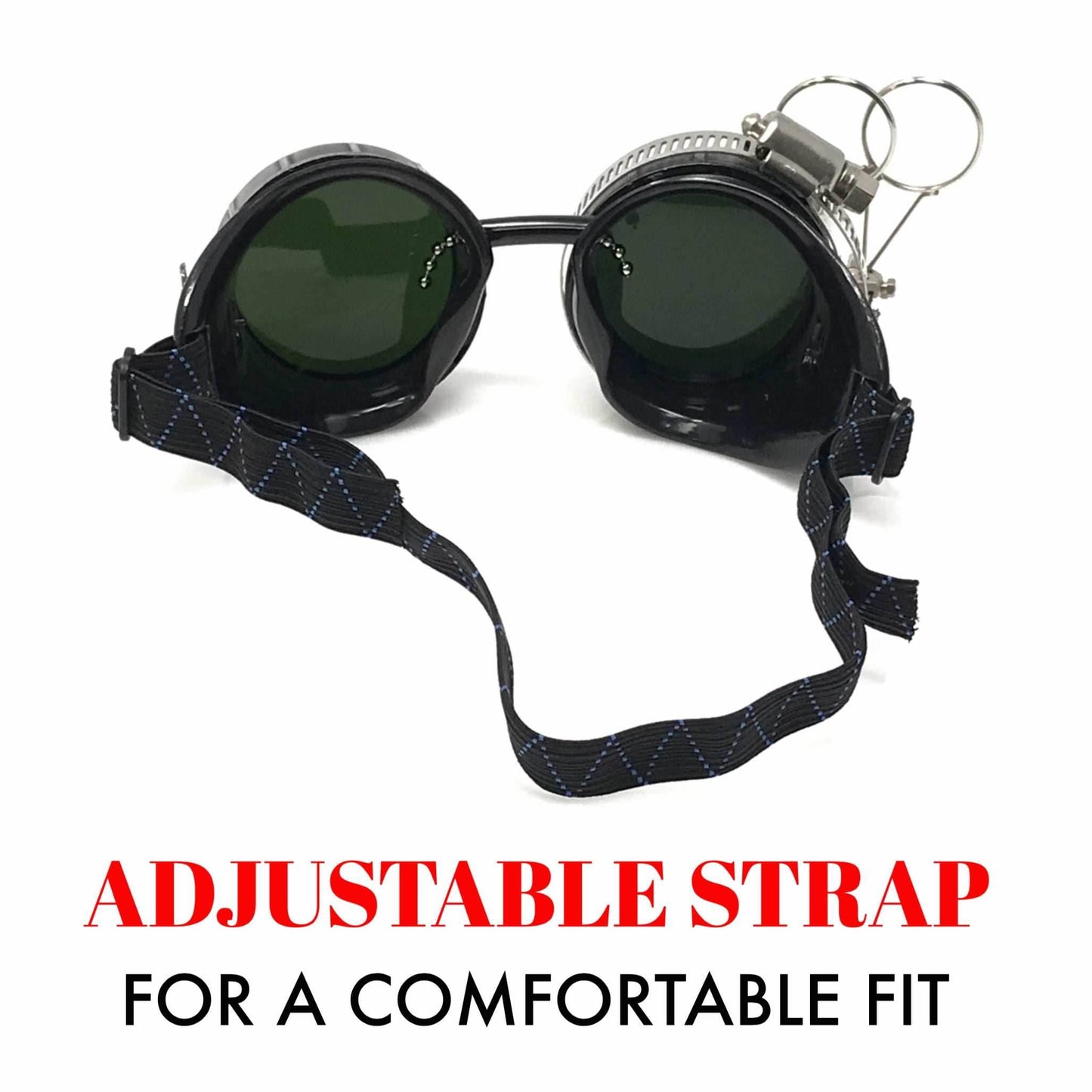 Diesel goth punk Vespa Goggles with magnifying eye loupes black lenses - 