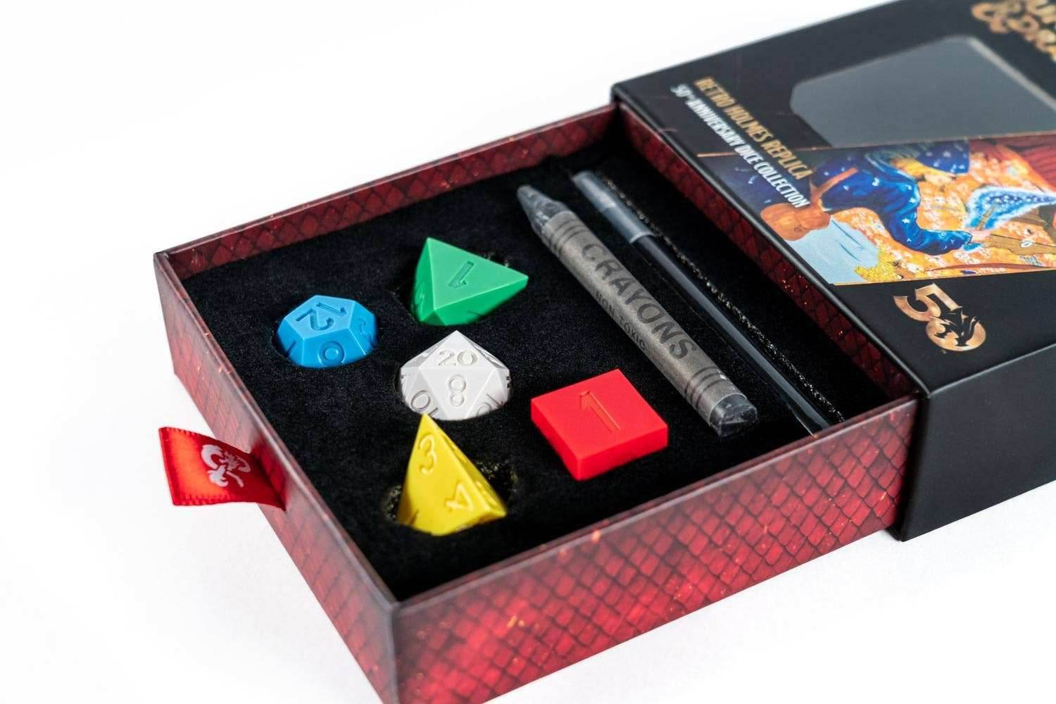 D&D 50th Anniversary Retro Vintage Holmes Replica Dice Set - 