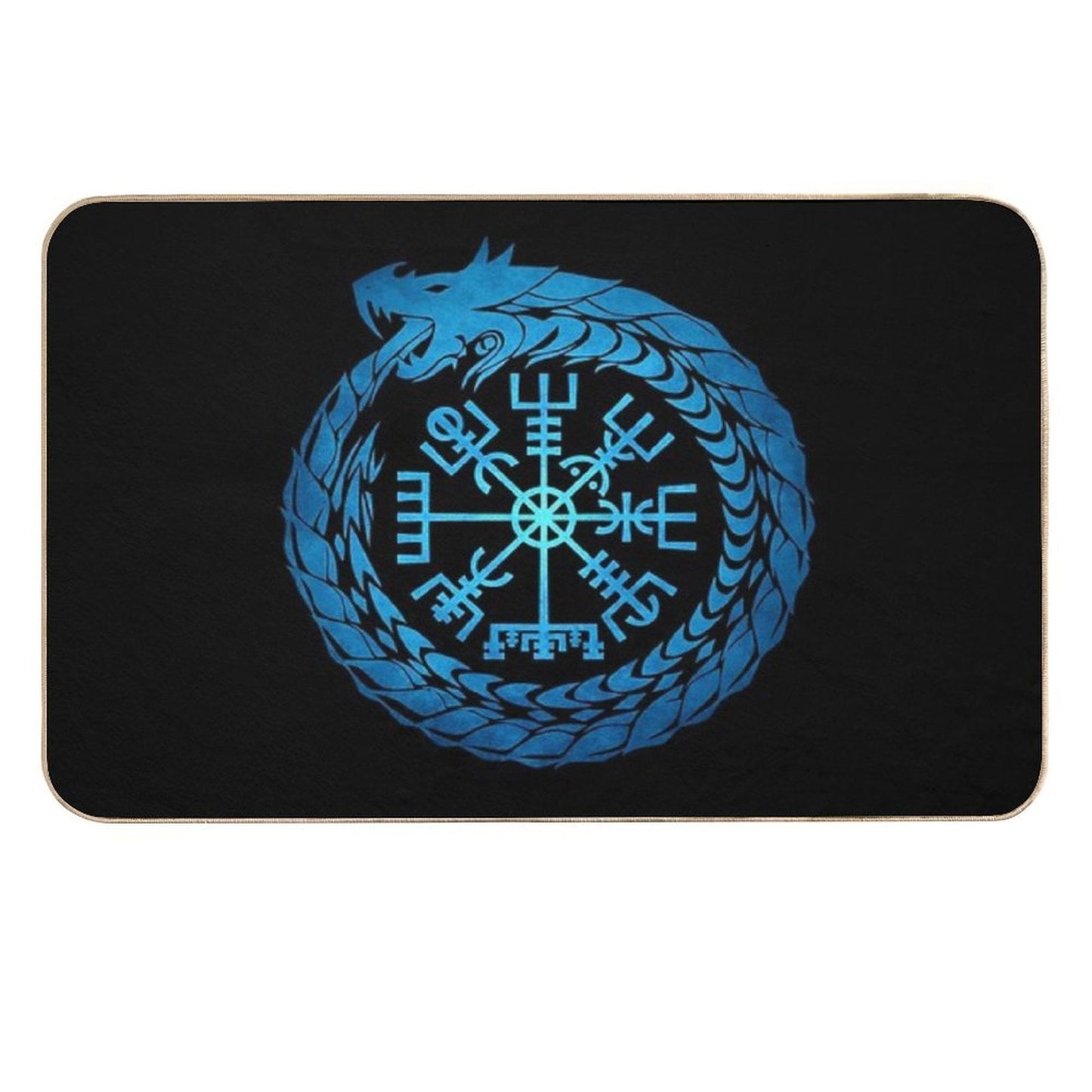 Vegvisir Jormungandr World Serpent  Stain-Proof Bath Mat