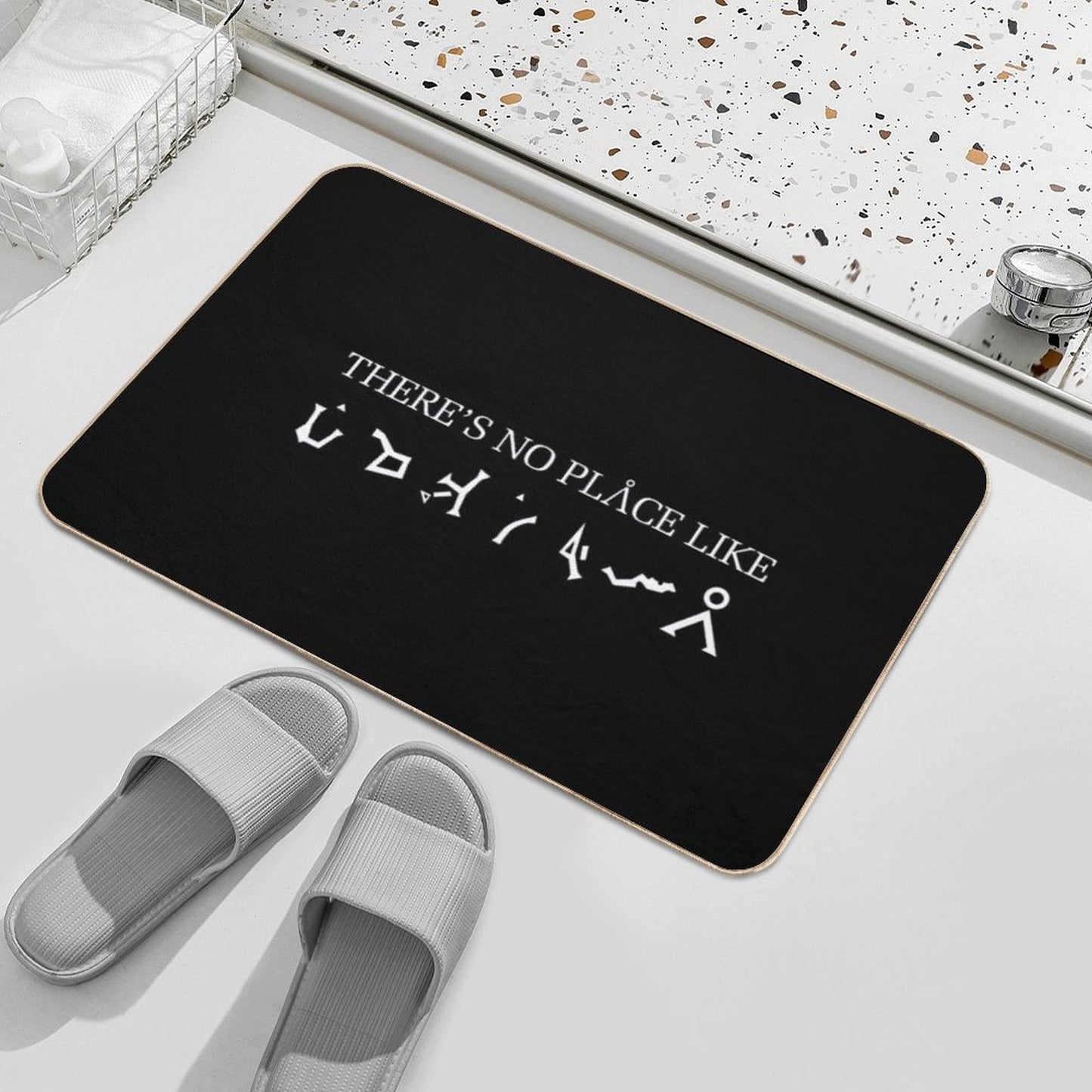 Stargate There’s No Place Like Earth , White Letters Bath Mat