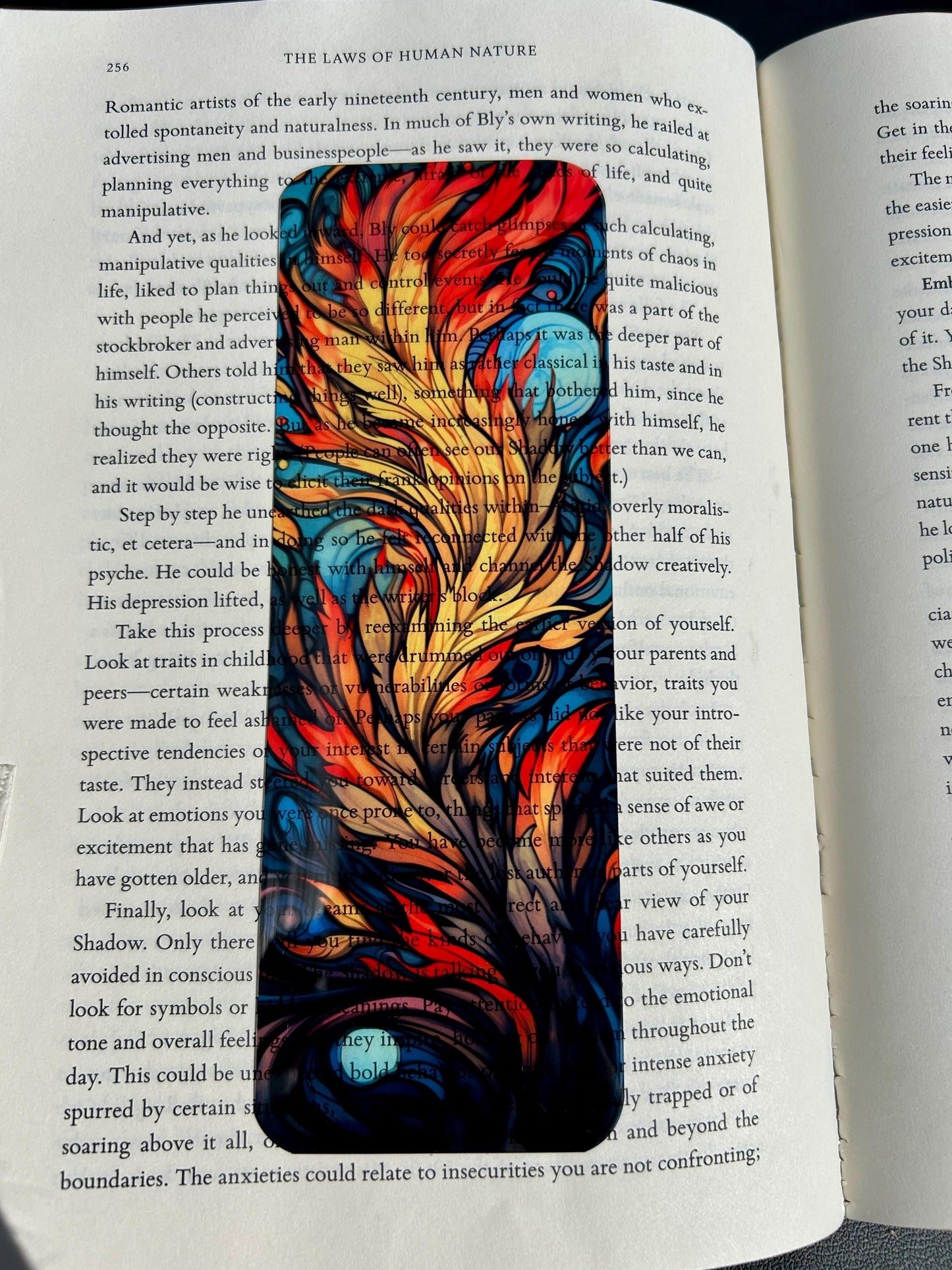 Phoenix Feather Bookmark – Fiery Abstract Flame Plume Design | Vibrant Stained Glass Fantasy Art Bookmark for Readers
