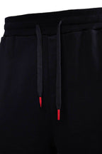 7046 Flowers Embroidery Joggers - Black / S