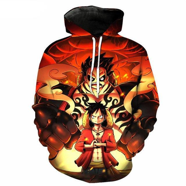 3D Print Anime One Piece Monkey Luffy Hoodies