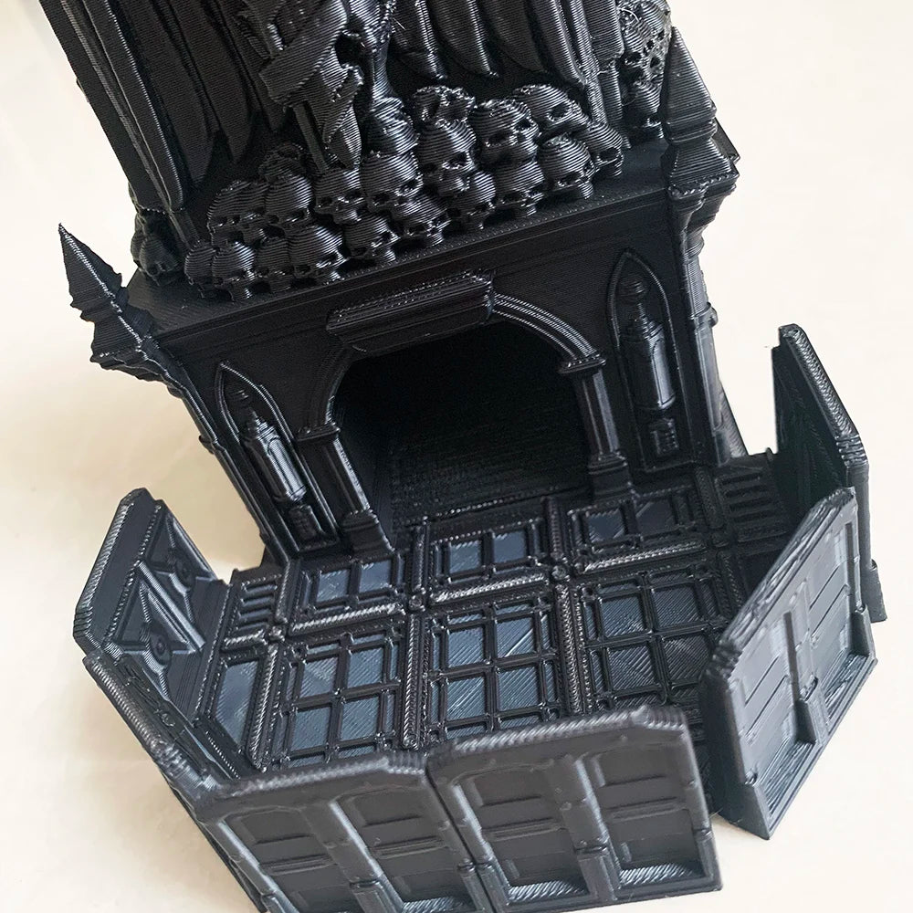 3D Printed  Dice Rolling Castle Tabletop Gaming Tower Dice Tower Tray for DND Board Game D&D RPG Best Gift for Friend