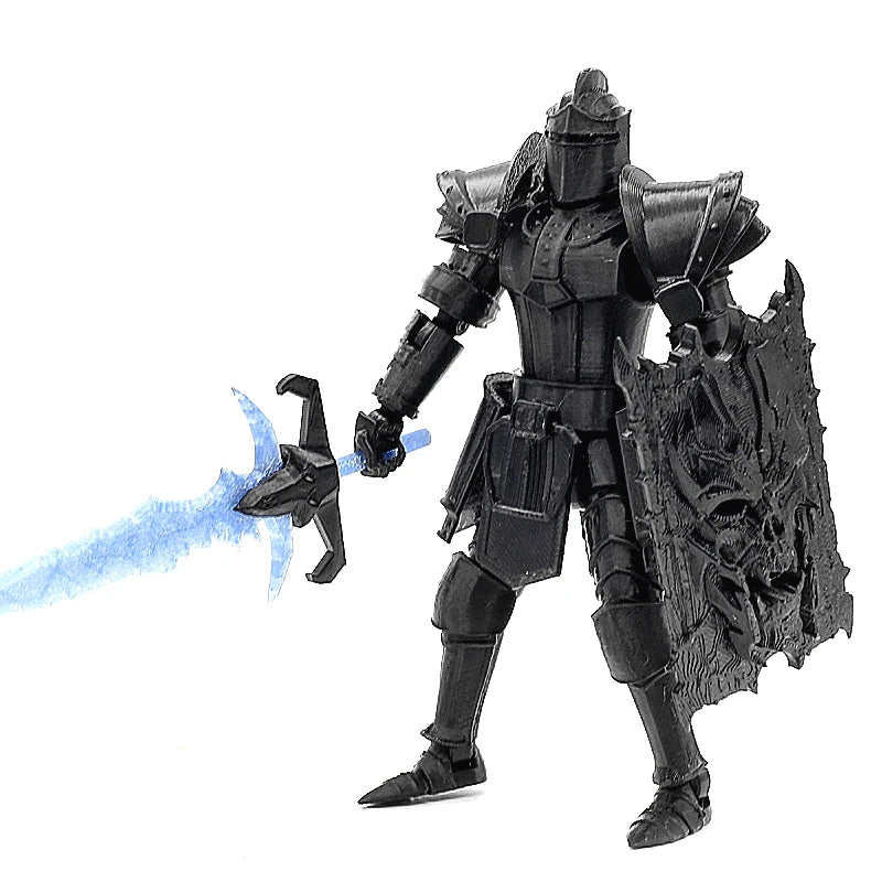 3D Printed Multi-Jointed Movable 3D Printed Knight Flexible Knight Figure With Removable Accessories 3D Printed Fidget Toy Gifts