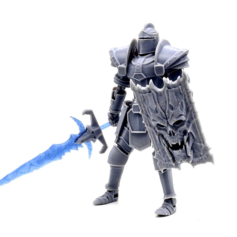 3D Printed Multi-Jointed Movable 3D Printed Knight Flexible Knight Figure With Removable Accessories 3D Printed Fidget Toy Gifts