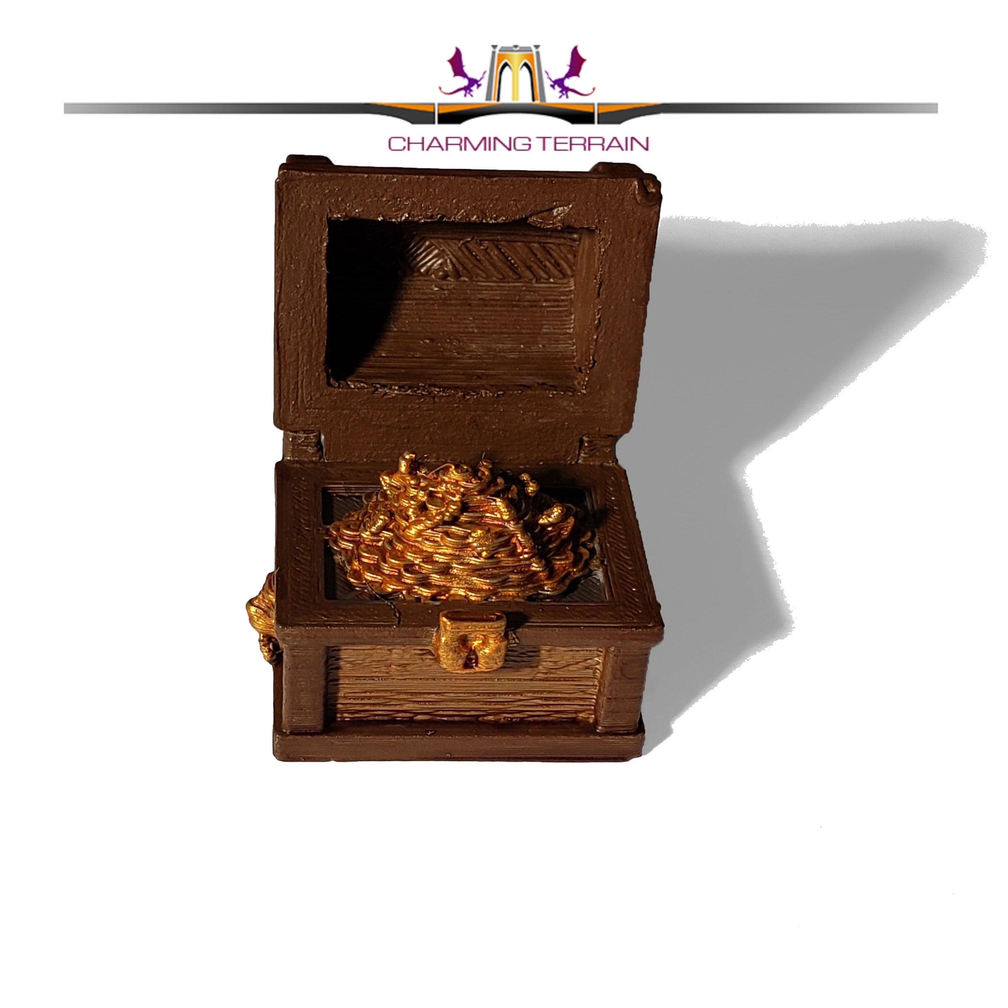 DnD Miniature Opening Lid Treasure Chest Digital STL Download