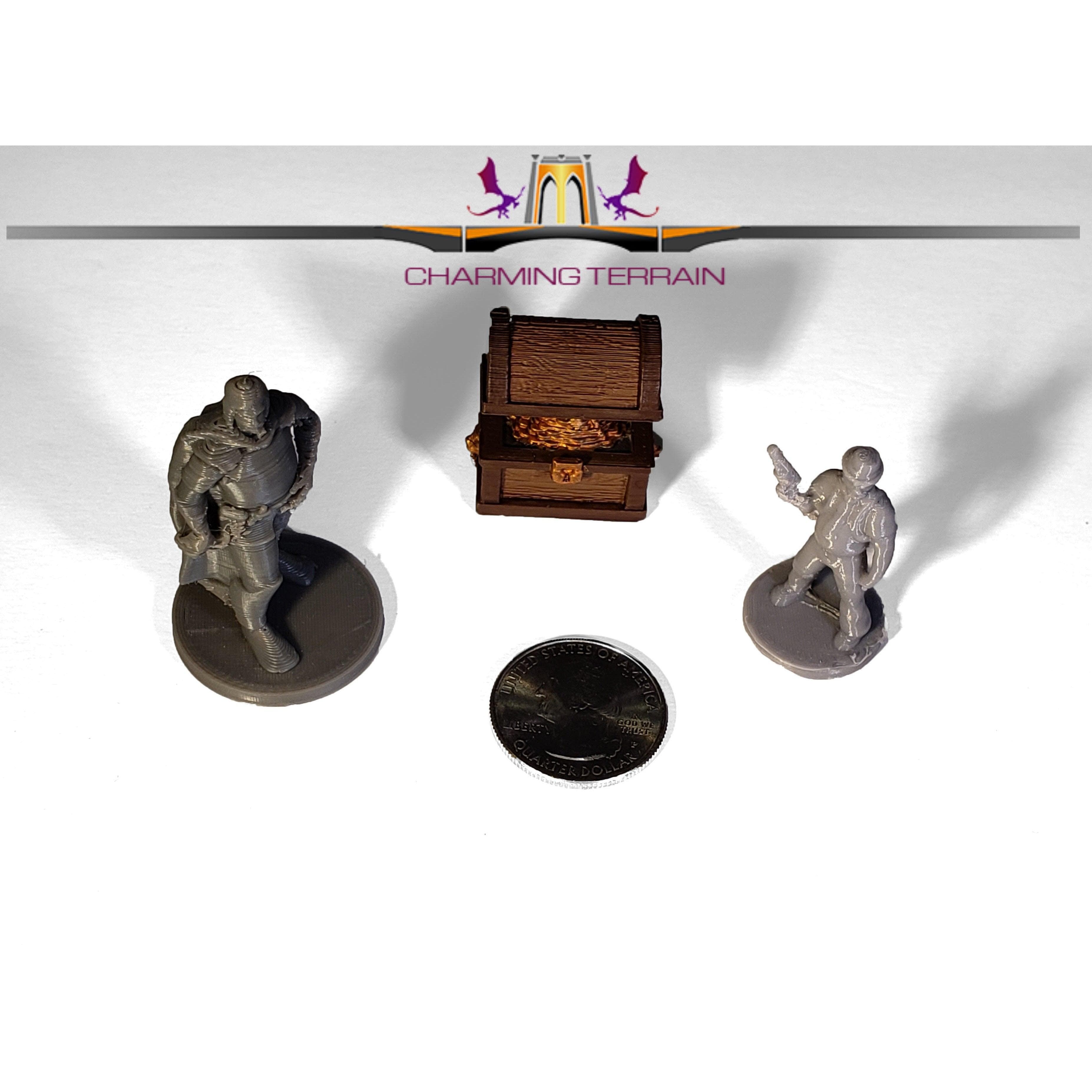 DnD Miniature Opening Lid Treasure Chest Digital STL Download
