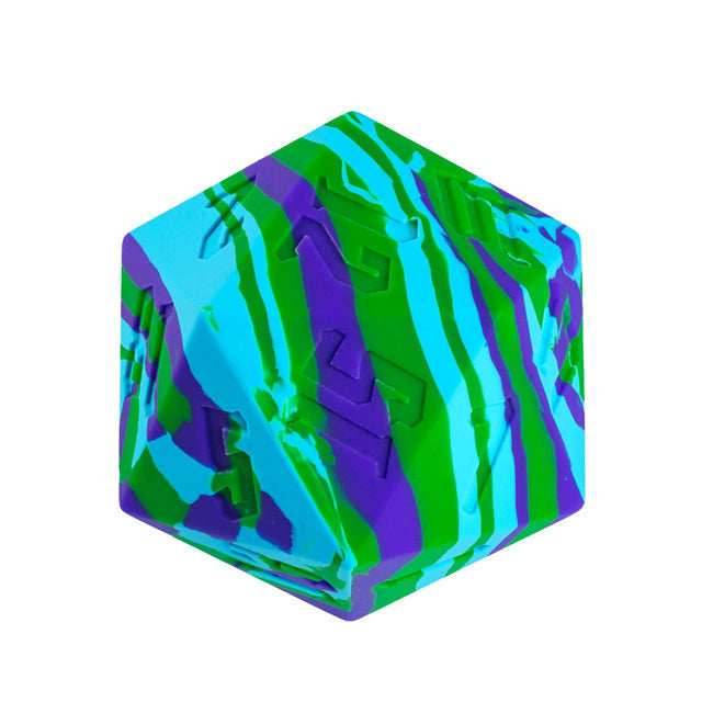 Large Wonderland Blue/Green Silicone d20 Dice 55mm | RPG Dice Novelty Piece - 