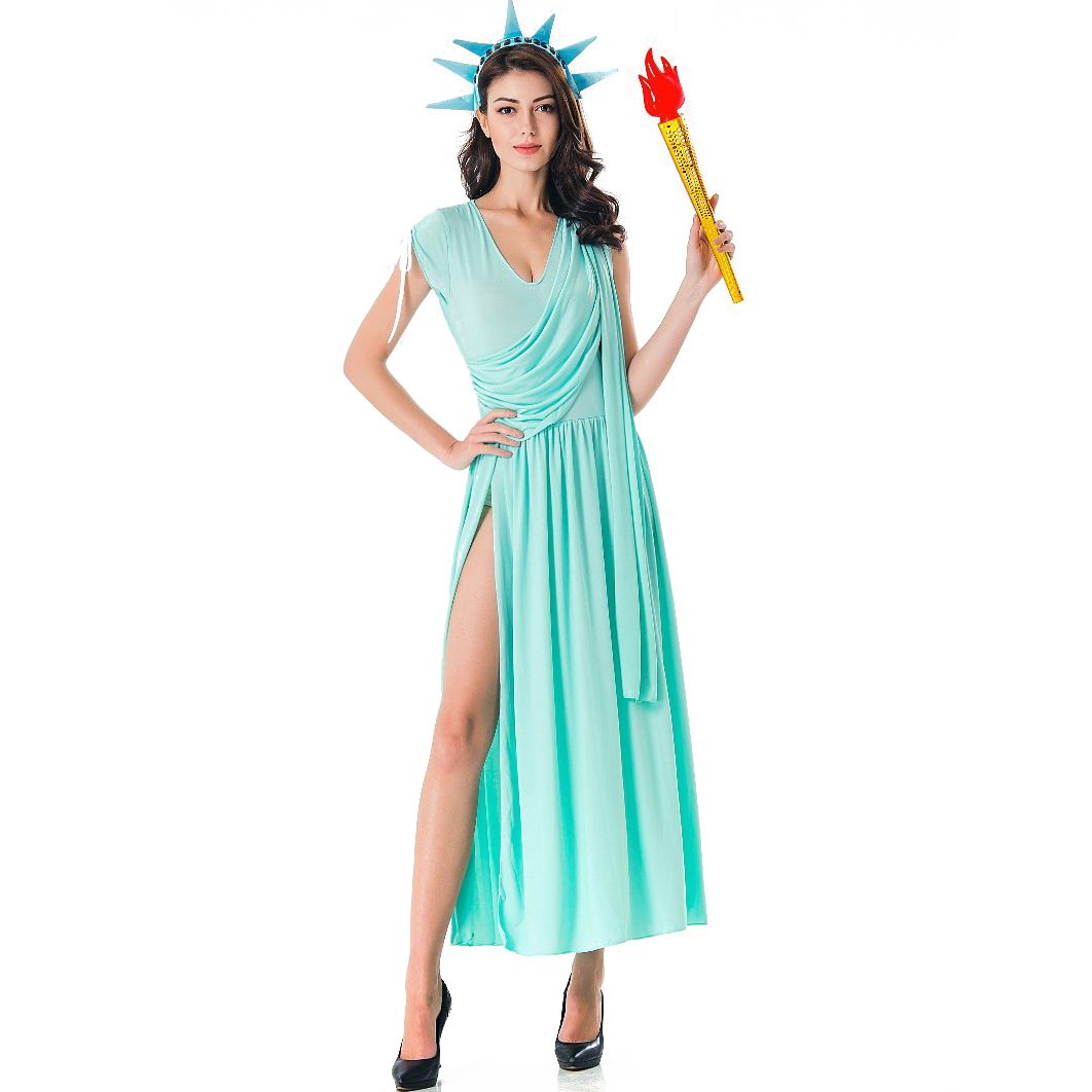 3Pcs Lady Liberty Costume for Women Halloween Costume