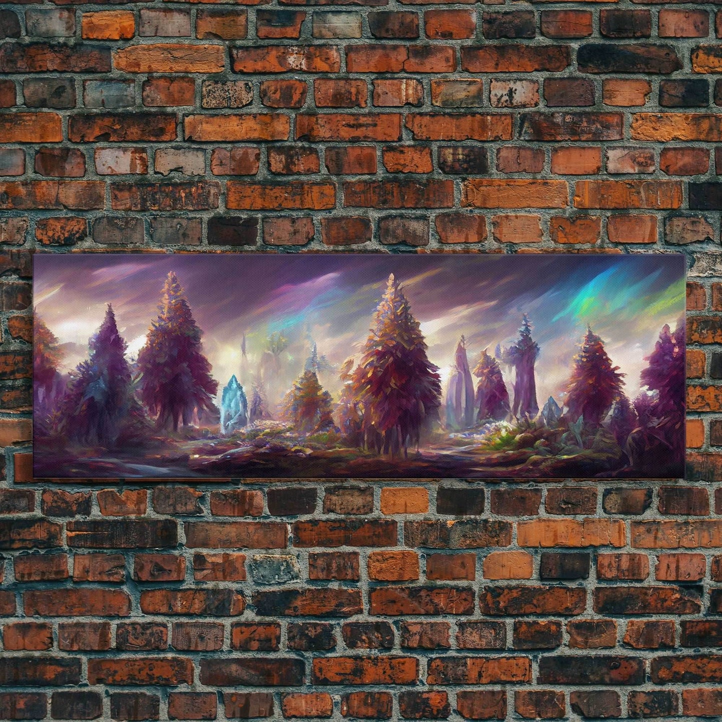 RPG Art, High Fantasy Forest Wall Art, Ready To Hang Canvas Print, Panoramic Art, Fantasy RPG Concept Art - 10x30 Inches / Gallery Wrap Canvas - Ready To Hang