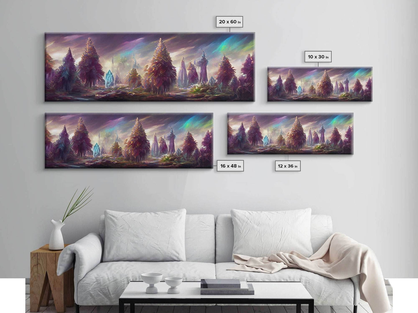 RPG Art, High Fantasy Forest Wall Art, Ready To Hang Canvas Print, Panoramic Art, Fantasy RPG Concept Art - 10x30 Inches / Gallery Wrap Canvas - Ready To Hang