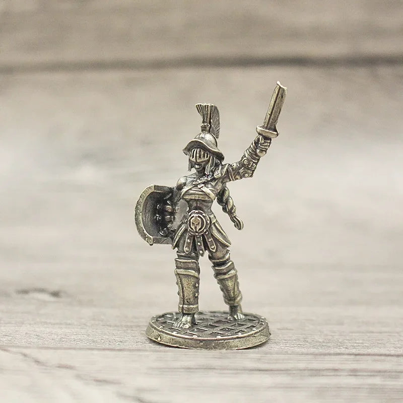 4.5cm Medieval Legion Wraith Soldiers Model Toy Figurines Miniatures Pure Copper Knight  Ornament Decoration Crafts