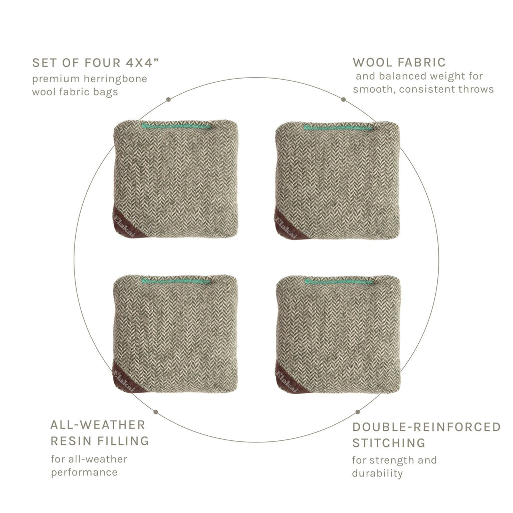 4-in Travel Herringbone Cornhole Bags | Premium All-Weather Collection