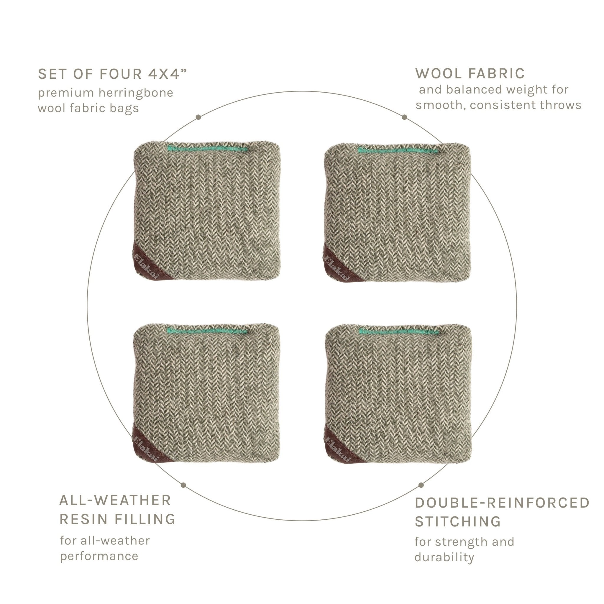 4-in Travel Herringbone Cornhole Bags | Premium All-Weather Collection