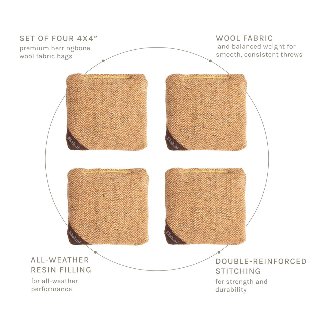 4-in Travel Herringbone Cornhole Bags | Premium All-Weather Collection