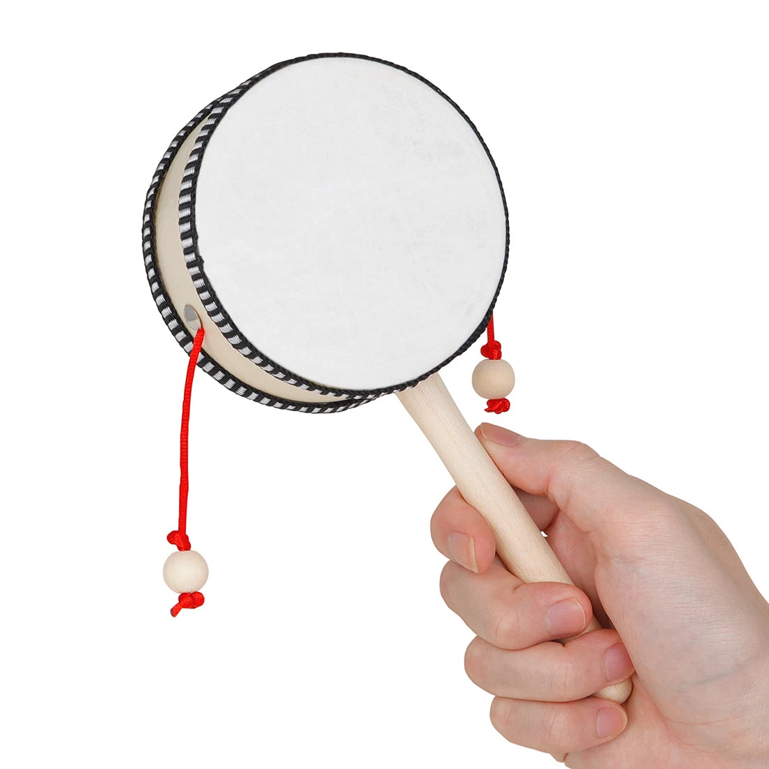 4-inch Rattle drum Wooden Hand Shaking Drum Children's Handheld Toys Handheld Musical Instruments Orff Instrument Tambourine