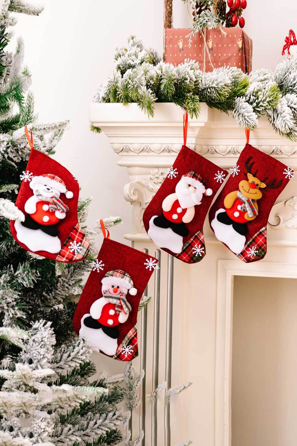 4-Pack Snowflake Christmas Stocking Hanging Widgets