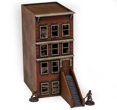 28mm "Brownstone" Row House (MDF) - 28MMDF400