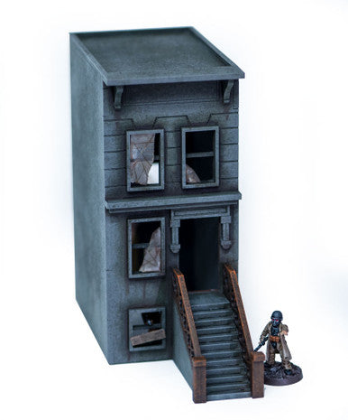 28mm "Brownstone" Row House (MDF) - 28MMDF404