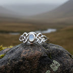 Celeste Celtic Knot Moonstone Ring