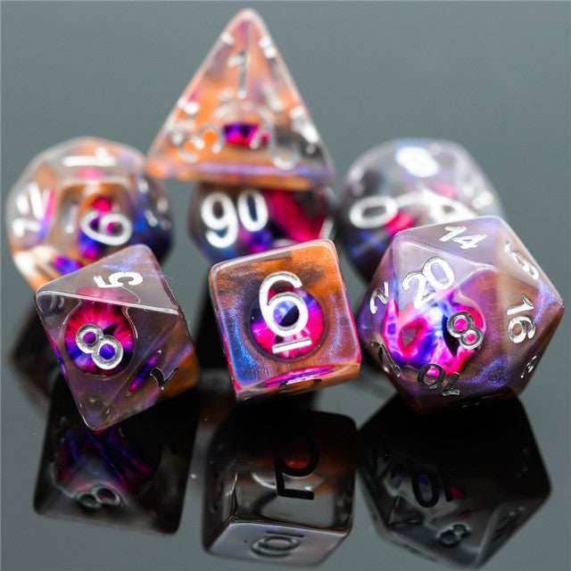 Demon Eye Dragon Eye Dice 7-Dice Set Resin Dungeons and Dragons Dice - 