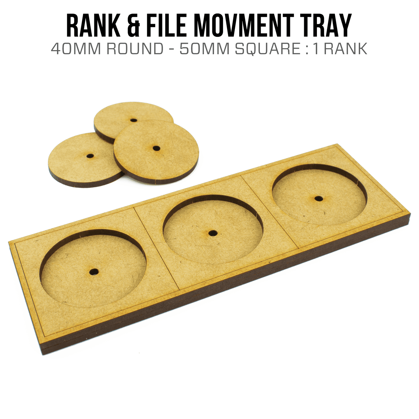 40mm Circle (50mm Square) Movement Trays - 1 / 3 / Pre-Cut Magnet slots