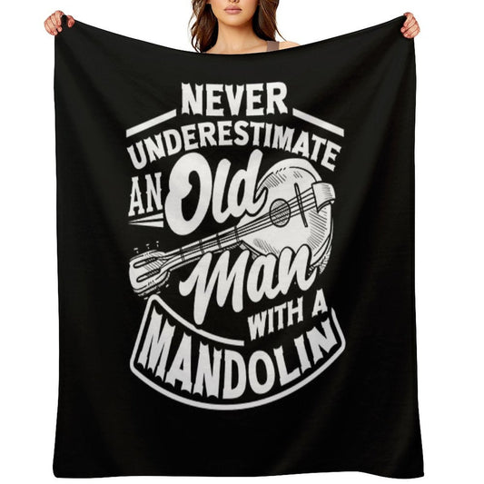Mandolin Mandolinist Old Mandolin Player Throw Blanket
