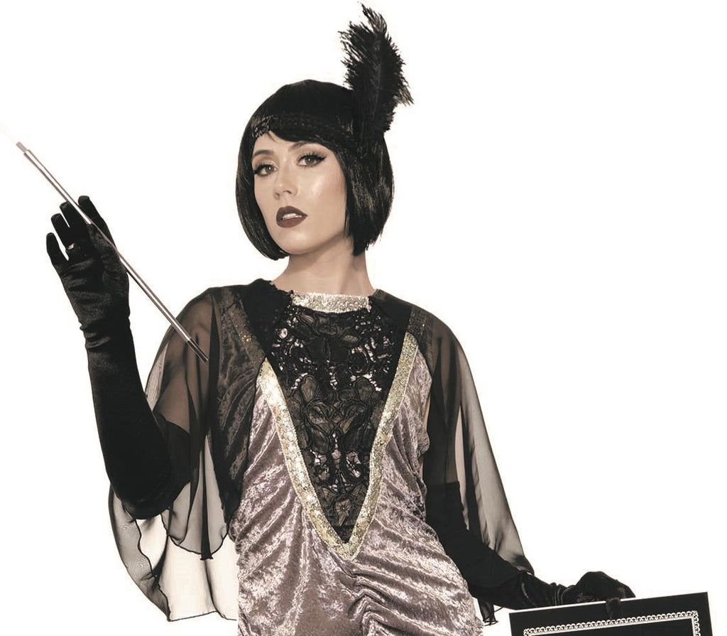 Silver Silent Movie Gray 1920's Flapper Adult Standard Size Costume