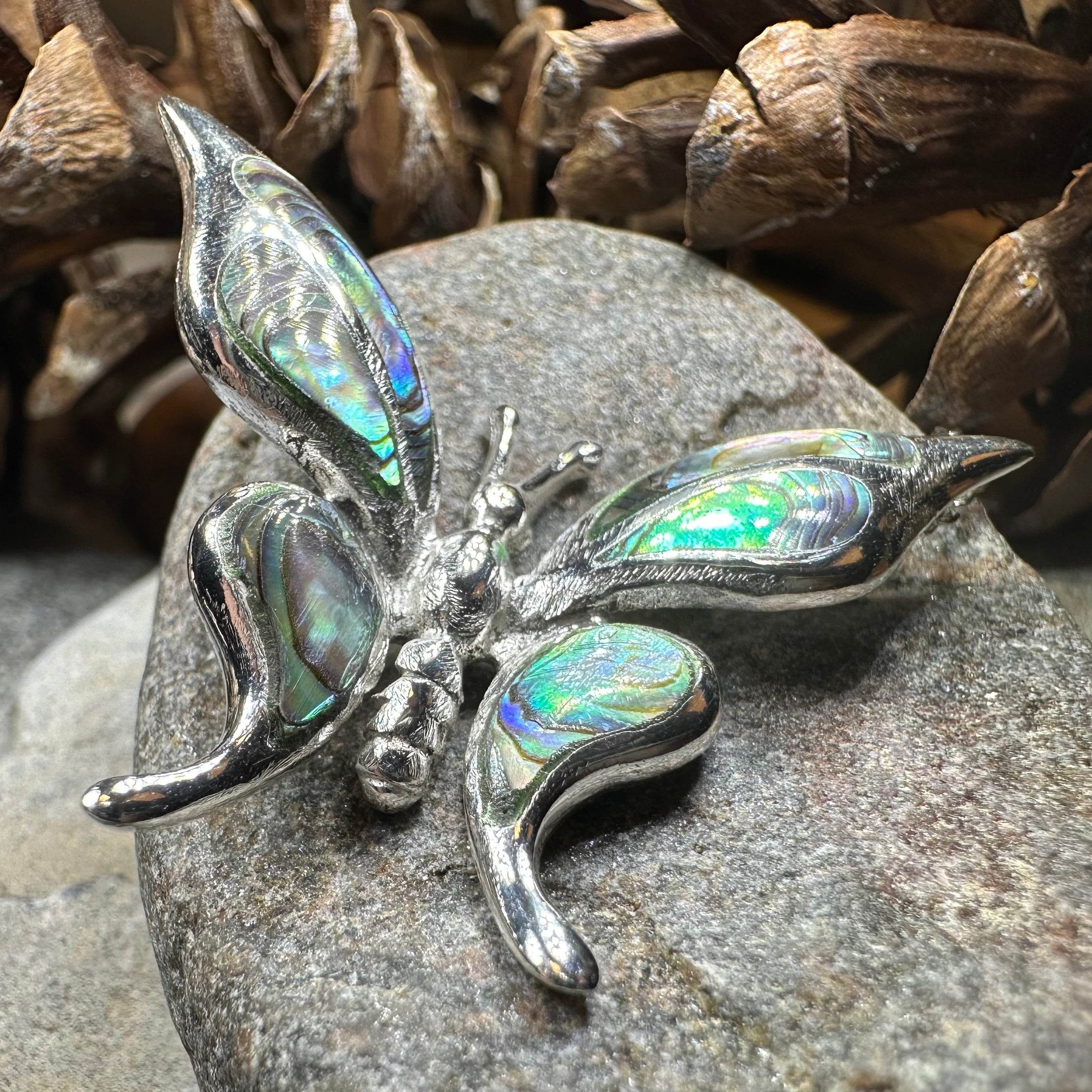 Brooke Butterfly Necklace - abalone shell