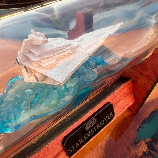 Star Wars Imperial Star Destroyer in a Wine Bottle - With Stand